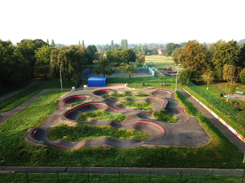 Peel Park Pump Track viewed from above